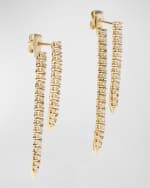 Image 3 of 3: LANA 14K Yellow Gold Tennis Front-To-Back Short Linear Diamond Earrings