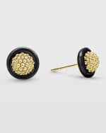 Image 1 of 5: LAGOS 18K Gold and Black Caviar 9mm Stud Earrings