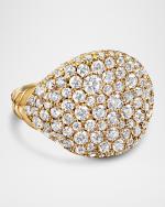 Chevron Pave Pinky Ring With Diamonds In 18k Gold, 13mm, image 4 of 4