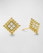 Image 1 of 4: LAGOS Covet 18K Gold 11mm Pave Diamond Stud Earrings