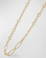 Image 5 of 5: LAGOS 18k Gold Caviar Fluted & Smooth Chainlink Necklace