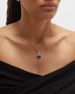 Image 2 of 5: Chopard Happy Hearts 18K Rose Gold Onyx & Diamond Pendant Necklace