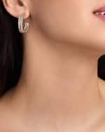 Image 2 of 3: LANA Double Diamond Gold Divider Hoop Earrings