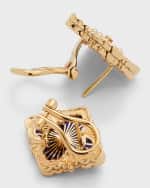 Image 3 of 5: Buccellati Opera Tulle 18K Gold Blue Enamel Diamond Earrings