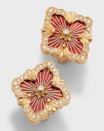 Image 4 of 5: Buccellati Opera Tulle 18K Gold Red Enamel Diamond Earrings