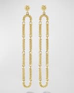 Image 4 of 4: LAGOS Long 18K Gold Superfine Caviar Beaded Oval Drop Earrings