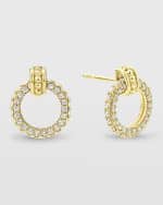 Image 1 of 5: LAGOS 18K Caviar Gold Diamond 10mm Circle Drop Earrings