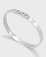 Image 4 of 5: Messika Move Pave 18k White Gold & 3-Diamond Bangle