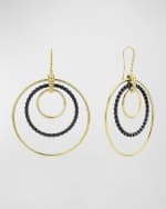 Image 1 of 3: LAGOS 18k 3-Circle Chandelier Earrings w/ Black Ceramic, 80mm
