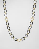 Image 2 of 4: LAGOS Gold & Black Caviar 2-Station Necklace, 36"L