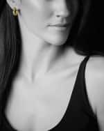 Image 3 of 3: LAGOS 18k Caviar Gold Hoop Earrings w/ Diamonds