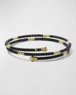 Image 1 of 5: LAGOS Black Caviar & 18K Gold Medium Striped Coil Bracelet