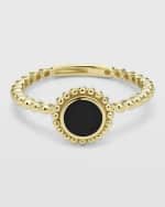 Image 4 of 5: LAGOS 18k Covet Onyx 9mm Round Stack Ring, Size 7