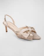 Image 3 of 4: DEE OCLEPPO Brazil Satin Bow Slingback Pumps