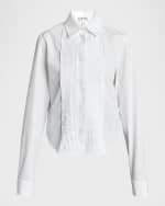 Image 1 of 6: Loewe Pleated Bib-Front Blouse