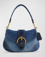 Coach Soho Signature Denim Buckle Shoulder Bag | Neiman Marcus