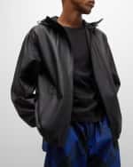 Image 4 of 6: Burberry Men's Hooded Leather Bomber Jacket