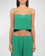 Image 1 of 4: LESET Arielle Crepe Tank Top
