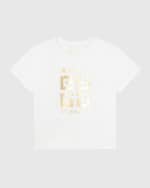 Image 1 of 4: Givenchy Girl's Metallic 4G Logo T-Shirt, Size 4-6