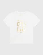 Image 1 of 2: Givenchy Girl's Metallic 4G Logo T-Shirt, Size 8-14