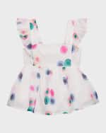 Image 1 of 3: Chloe Girl's Fusion Dot Bow-Detail Blouse, Size 4-5