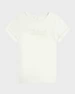 Image 2 of 5: Chloe Girl's Embroidered Logo Short-Sleeve Jersey T-Shirt, Size 4-5