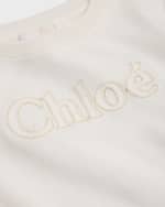 Image 3 of 5: Chloe Girl's Embroidered Logo Short-Sleeve Jersey T-Shirt, Size 4-5