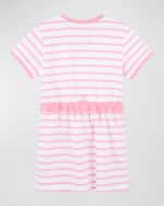 Image 4 of 4: Givenchy Girl's Striped Cotton Jersey Dress, Size 4-14