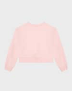 Image 4 of 4: Givenchy Girl's Logo-Print Long-Sleeve Fleece Sweatshirt, Size 6-12