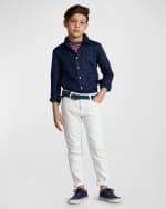 Image 6 of 7: Ralph Lauren Childrenswear Boy's Linen Long-Sleeve Button-Front Shirt, Size S-XL