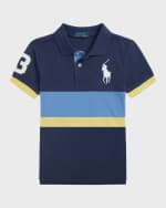 Image 3 of 4: Ralph Lauren Childrenswear Boy's Big Pony Short-Sleeve Cotton Mesh Polo Shirt, Size S-XL