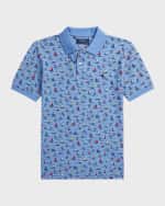 Image 3 of 4: Ralph Lauren Childrenswear Boy's Sailboat Printed Basic Mesh Polo Shirt, Size S-XL