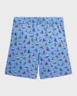 Image 4 of 4: Ralph Lauren Childrenswear Boy's Spa Terry Sailboat Printed Shorts, Size S-XL
