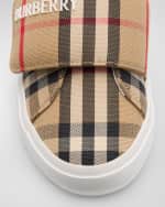 Image 3 of 10: Burberry Kid's James Check-Print Sneakers, Toddlers/Kids