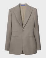 Image 1 of 6: Burberry Single-Breasted Wool Blazer Jacket