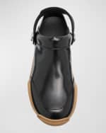 Image 5 of 5: Fendi Men's Orbit Leather Clogs