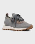 Image 5 of 6: Brunello Cucinelli Knit Monili Runner Sneakers