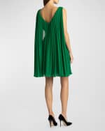 Image 3 of 5: Zac Posen Pleated Cape Mini Dress