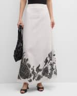 Image 2 of 6: DOROTHEE SCHUMACHER Exquisite Luxury Embroidered Linen Maxi Skirt