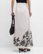 Image 4 of 6: DOROTHEE SCHUMACHER Exquisite Luxury Embroidered Linen Maxi Skirt