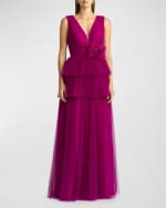 Image 2 of 5: Zac Posen Tiered Pleated Tulle Gown