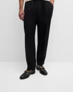 Image 2 of 6: CASABLANCA Men's Embossed Leather Bamboo Loafers