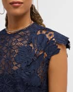 Image 5 of 5: Lela Rose Floral Lace Pencil Dress