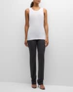 Image 2 of 6: Norma Kamali Racer Sleeveless Stretch Tank Top