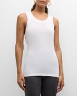 Image 3 of 6: Norma Kamali Racer Sleeveless Stretch Tank Top