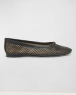 Image 1 of 6: Chloe Marcie Leather Net Ballerina Flats