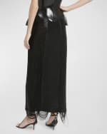Image 4 of 6: Alexander McQueen Ladder Fringe Pencil Maxi Skirt