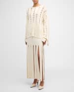 Image 5 of 6: Rosetta Getty Slash Panel Cotton Car Wash Knit Maxi Skirt