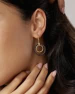Image 2 of 5: LAGOS 18k 2-Circle Chandelier Earrings w/ Black Ceramic