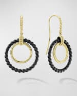 Image 1 of 5: LAGOS 18k 2-Circle Chandelier Earrings w/ Black Ceramic